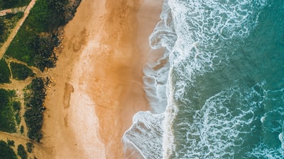 海滨海滩航空摄影